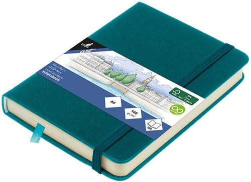 Schetsboek Kangaro A6 dark turquoise 80 vel roomwit 140 grams