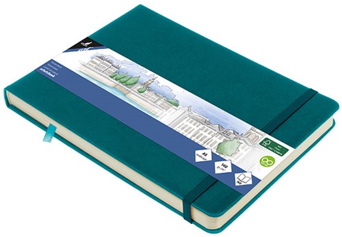 Schetsboek Kangaro A5 liggend dark turquoise 80 vel roomwit 140 grams