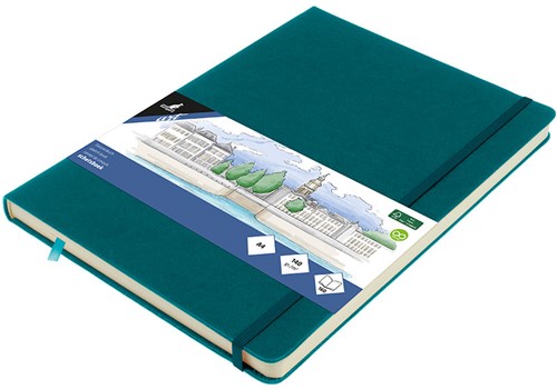 Schetsboek Kangaro A4 dark turquoise 80 vel roomwit 140 grams
