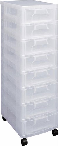 Ladeblok Really Useful 8 stuks opbergdozen van 7 liter transparant