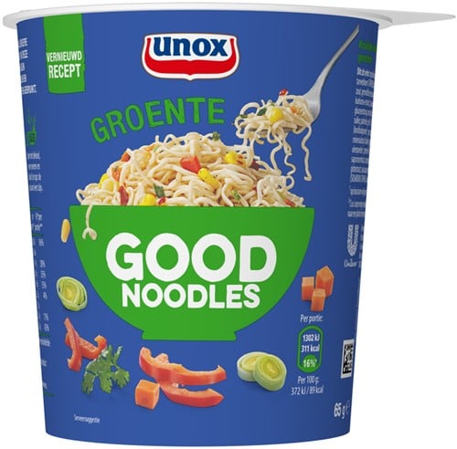 Unox Good Noodles groenten 6 cups. Afname per 5 stuks