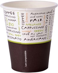 Koffiebeker karton biologisch afbreekbaar 220ml 1000 stuks artnr. 4022080/14063/4005392