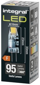 Ledlamp Integral GU4 2700K warm wit 1.1W 95 lumen