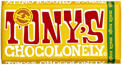 Chocolade Tony's Chocolonely reep 180 gram melk noga