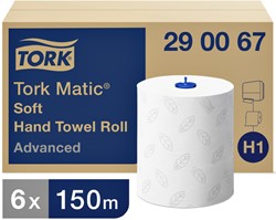 Handdoekrol Tork H1 Matic Advanced Soft 2-laags 21x24,5cm 150 meter 6 rol 290067