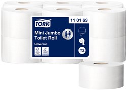 Toiletpapier Tork T2 Universal Jumbo klein 1-laags 240 meter wit doos à 12 rol 110163