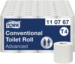 Toiletpapier Tork T4 Advanced 2-laags 250 vel wit 64 rol 110767