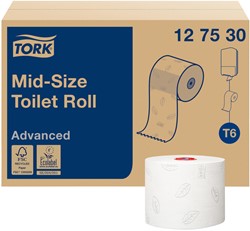 Toiletpapier Tork Mid-size T6 premium 2-laags 100m 27 rol wit 127530