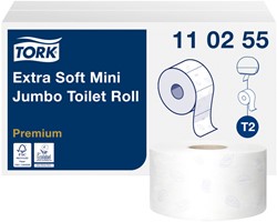 Toiletpapier Tork T2 Premium Jumbo klein 3-laags 120 meter doos à 12 rol 110255