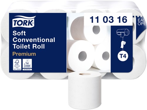 Toiletpapier Tork T4 Premium 3-laags 250 vel wit 8 rol 110316 