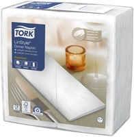 Dinerservet Tork Linstyle Premium 1/8 vouw 1-laags 390x390mm 50 vel wit 478145