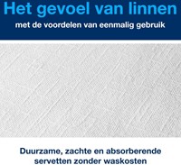 Dinerservet Tork Linstyle Premium 1/8 vouw 1-laags 390x390mm 50 vel wit 478145-2