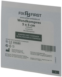 Gaascompressen steriel FixFirst 5x5cm 16 stuks