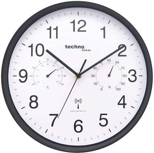 Wandklok Technoline WT 8945 Ø30cm zwart