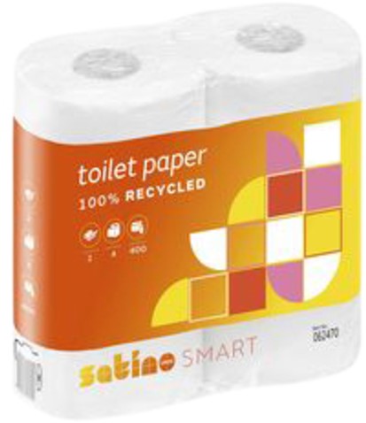 Toiletpapier Satino 2-laags Comfort 400vel wit 4 rollen.