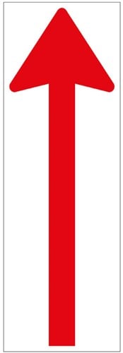 Vloersticker pijl rood/wit 30x10cm gelamineerd anti-slip