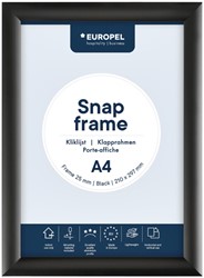 Kliklijst Europel A4 25mm afgerond profiel zwart