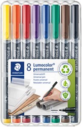 Permanent marker Staedtler Lumocolor 318 F 8-delig assorti