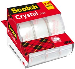 Plakband Scotch 600 19mmx7.5m Crystal Clear dispenser