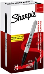 Permanent marker Sharpie fine 1-2mm 20+4 gratis zwart
