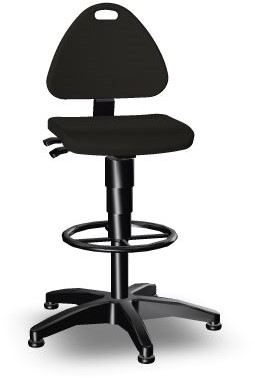 Werkplaatsstoel Bimos Isitec hoog soft pur voetring met glijders-2