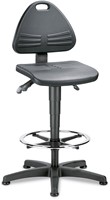 Werkplaatsstoel Bimos Isitec hoog soft pur voetring met glijders