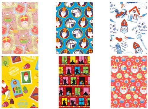 Sinterklaaspapier 250X46.5cm assorti-2