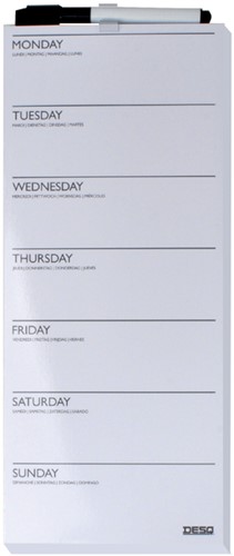 Planbord weekplanner Desq 15x35cm randloos + marker magnetisch 4212