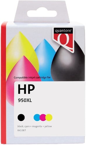 Inktcartridge Quantore alternatief voor HP 950XL + 951XL C2P43AE zwart + 3 kleuren