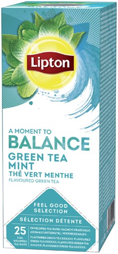 Thee Lipton Green Tea Mint 25 zakjes per stuk verpakt