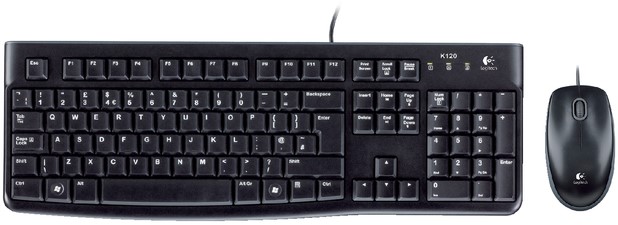 hardop Onderverdelen draagbaar Toetsenbord + muis Logitech MK120 Qwerty USB zwart