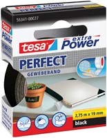 Plakband Tesa textiel 19mmx2,75m zwart