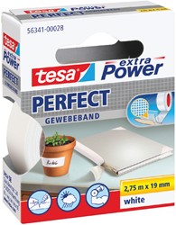 Plakband Tesa textiel 19mmx2,75m wit