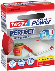 Plakband Tesa textiel 19mmx2,75m rood