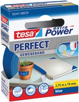 Plakband Tesa textiel 19mmx2,75m blauw