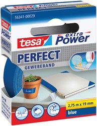 Plakband Tesa textiel 19mmx2,75m blauw