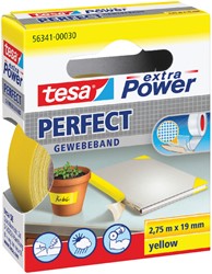 Plakband Tesa textiel 19mmx2,75m geel