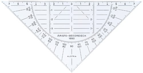 Geodriehoek Aristo 1550 160mm flexibel transparant