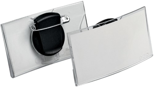 Badge Durable 8124 convex met combiklem 40x75mm | afname per 25 stuks
