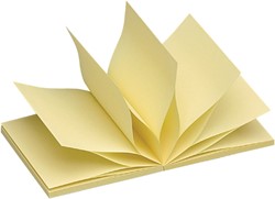 Memoblok zelfklevend Quantore Z-Notes 76x76mm geel | afname per 6 blokjes