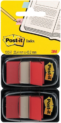 Indextabs 3M Post-it 6802RED 2x 50 stuks rood