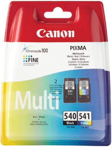 Inktcartridge Canon PG-540 +  CL-541 zwart + kleur.