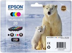 Inktcartridge Epson T261640 zwart+3 kleuren