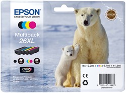 Inktcartridge Epson T263640 zwart + 3 kleuren