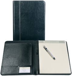 Schrijfmap Brepols Palermo A5 19,5x24,3cm lederlook zwart