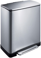 Afvalbak pedaalemmer EKO 18+28 liter mat RVS
