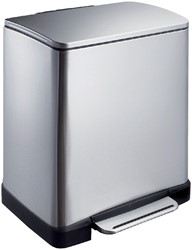 Afvalbak pedaalemmer EKO 20 liter mat RVS