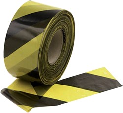 Afzetband IEZZY 80mm x 250 meter geel/zwart