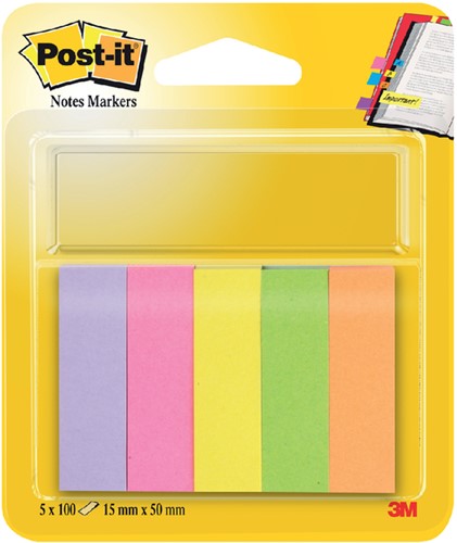 Indextabs 3M Post-it 670/5 papier assorti 5x 100 stuks