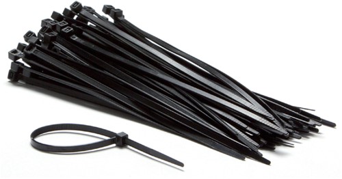 Inbindstrips IEZZY nylon 4,8x200mm Ø49,5mm zwart 100 stuks.